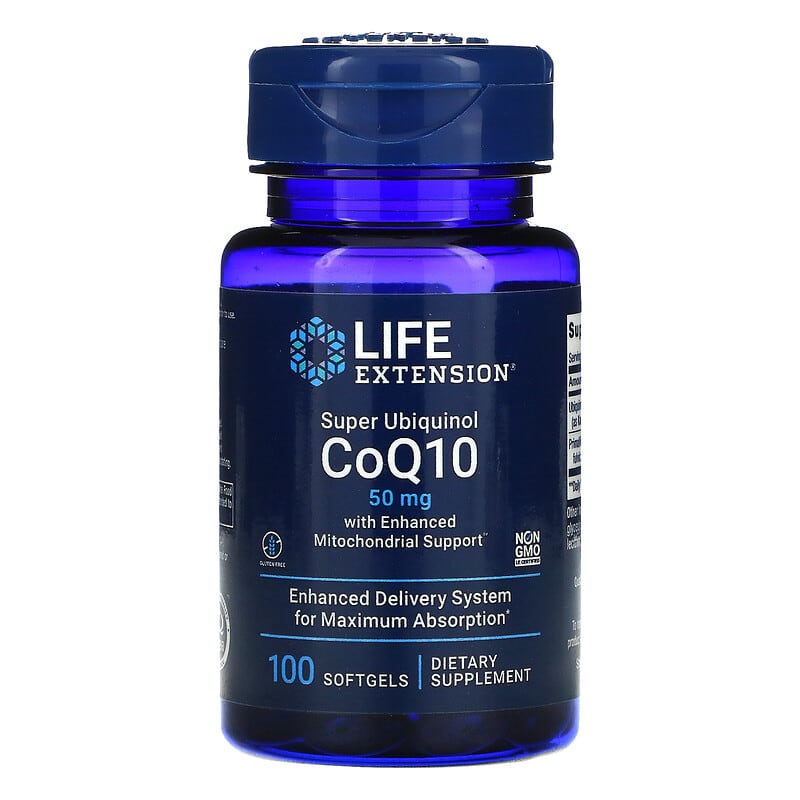 Life Extension Super Ubiquinol CoQ10 with Enhanced Mitochondrial Support 50 mg 100 Softgels 737870142515