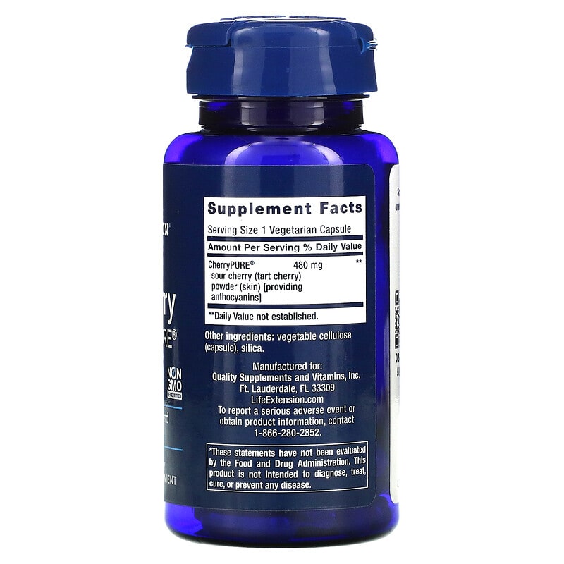 Life Extension, Tart Cherry with CherryPURE, 60 Vegetarian Capsules 737870202363