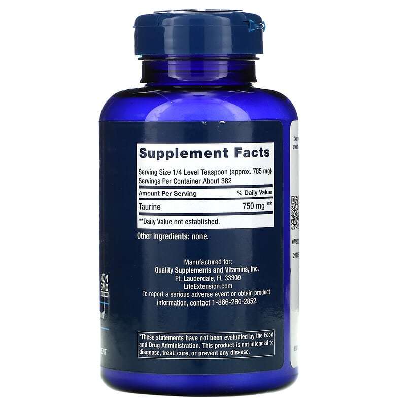 Life Extension, Taurine Powder, 10.58 oz (300 g) 737870133308