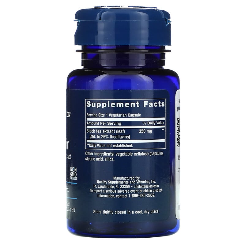 Life Extension, Theaflavin Standardized Extract, 30 Vegetarian Capsules 737870130437