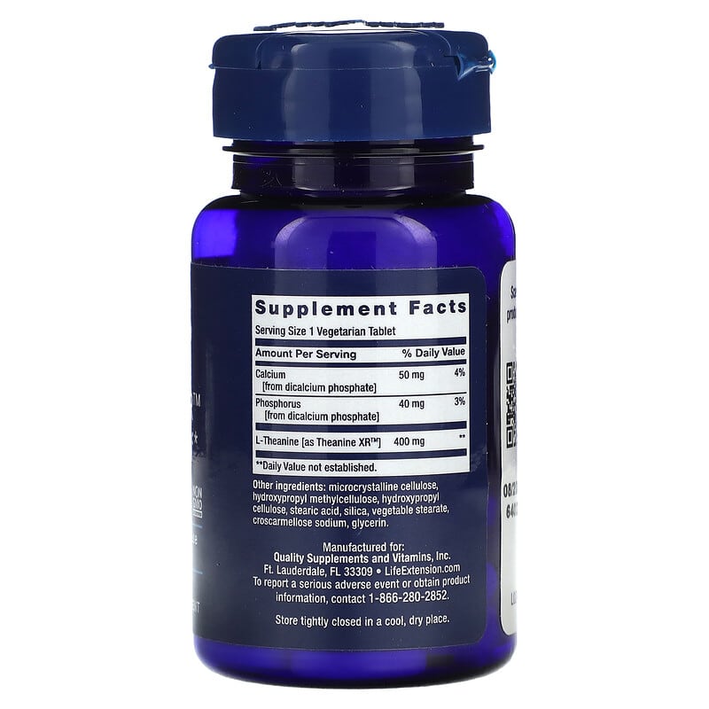 Life Extension, Theanine XR Stress Relief, 30 Vegetarian Tablets 737870242932