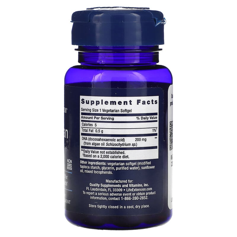 Life Extension, Vegetarian DHA, 30 Vegetarian Softgels 737870164036