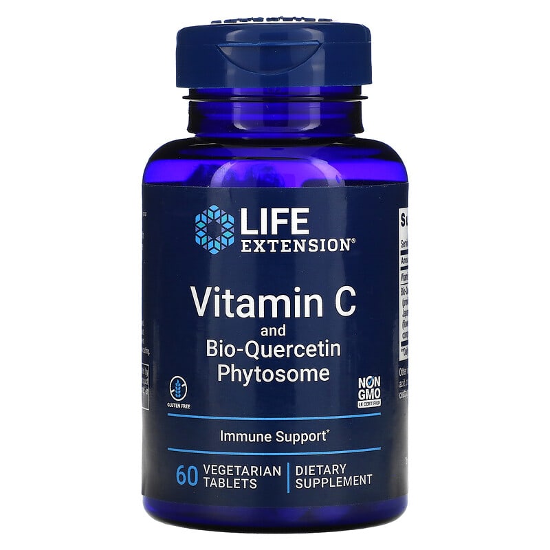 Life Extension Vitamin C and Bio-Quercetin Phytosome 60 Vegetarian Tablets 737870222866
