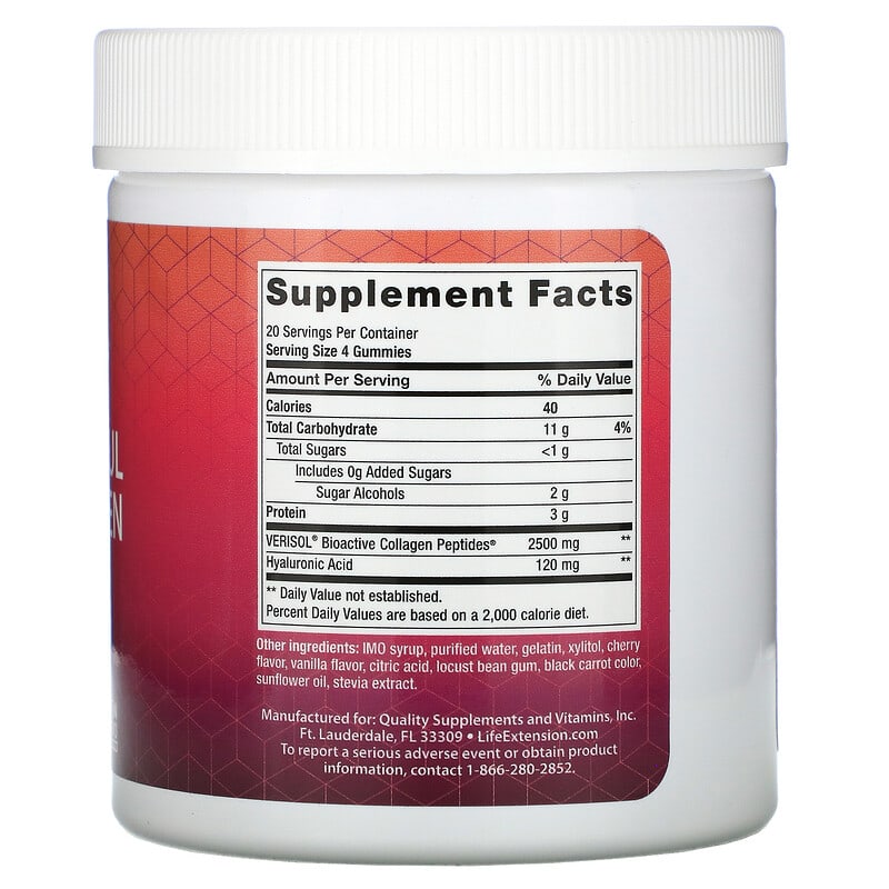 Life Extension, Youthful Collagen, Cherry, 80 Gummies 737870230403