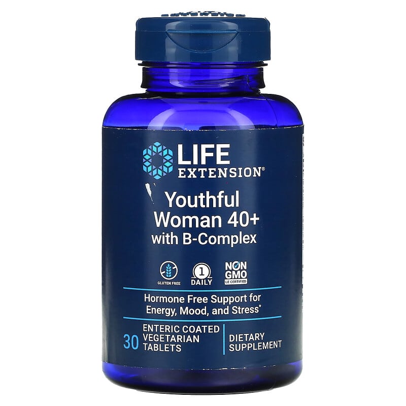 Life Extension Youthful Woman 40+ with B-Complex 30 Enteric Coated Vegetarian Tablets 737870250739