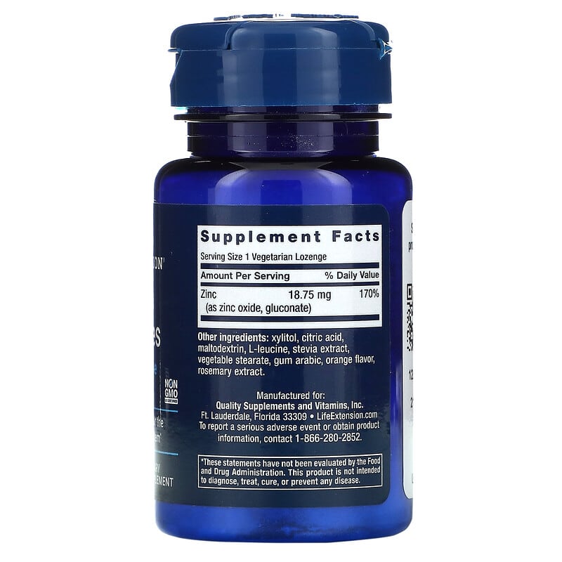 Life Extension, Zinc Lozenges, Citrus-Orange, 60 Vegetarian Lozenges 737870156161