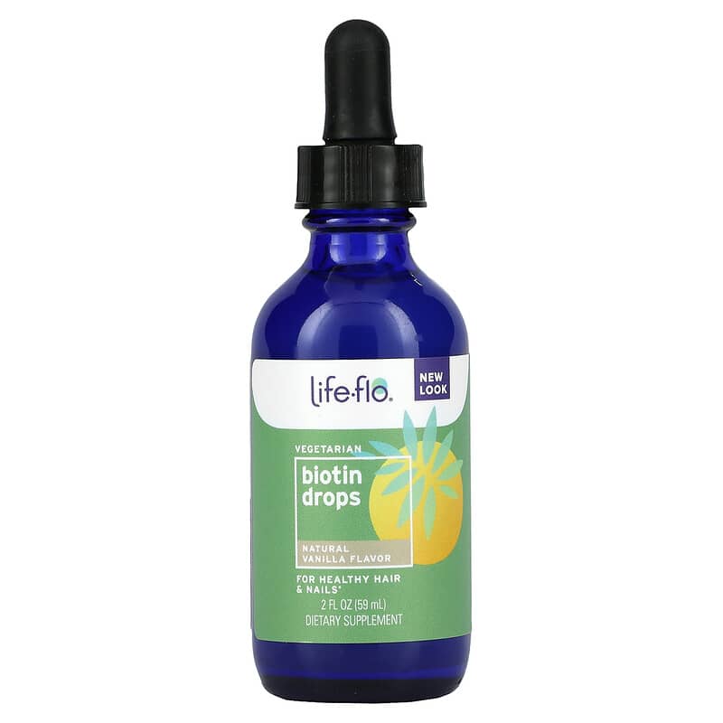 Life-flo, Biotin Drops, Natural Vanilla , 2 fl oz (59 ml) 645951787251