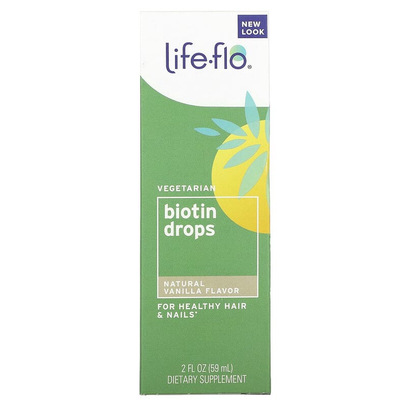 Life-flo Biotin Drops Natural Vanilla  2 fl oz (59 ml) 645951787251