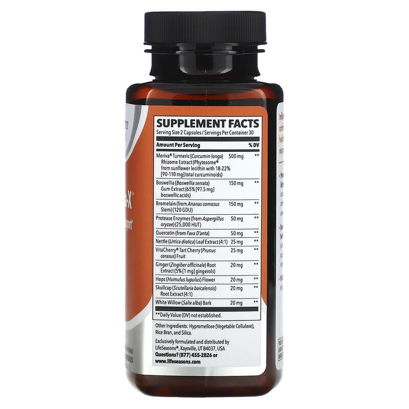 LifeSeasons, Inflamma-X, Inflammation Support, 60 Veg Capsules 853760002629