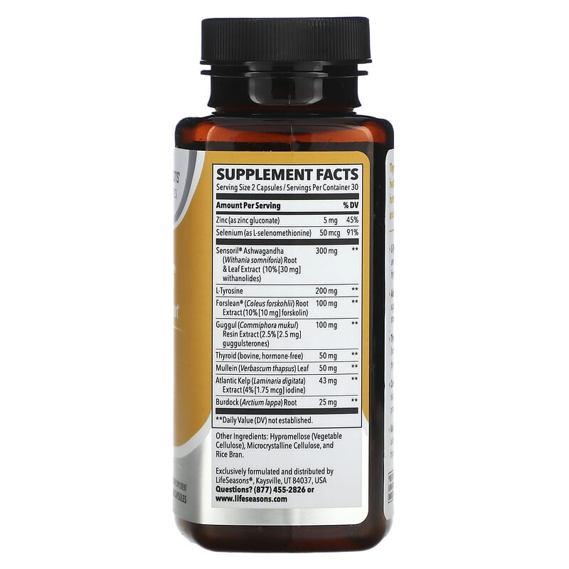 LifeSeasons, Thyro-T, Thyroid Support, 60 Capsules 853760002216
