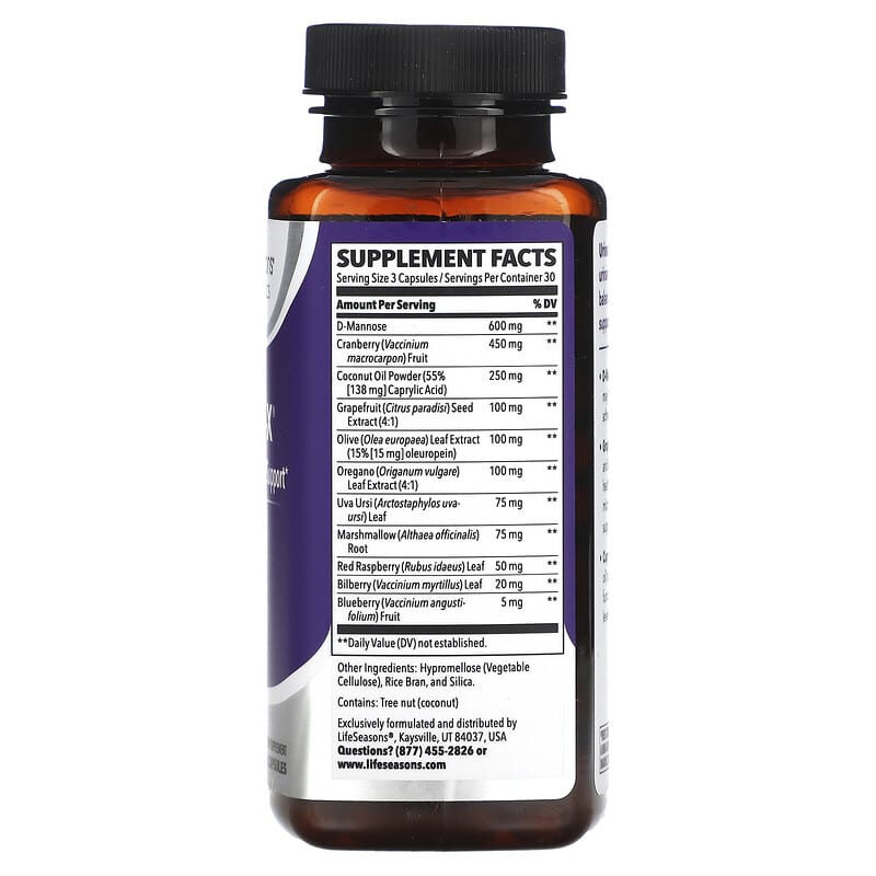 LifeSeasons, Urinari-X, Urinary & Yeast Support, 90 Veg Capsules 853760002124