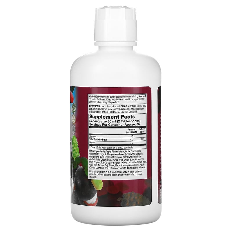 LifeTime Vitamins, Life's Basics, 4-In-1 Superfruit Juice Blend, Acai, Mangosteen, Noni & Goji, 32 fl oz (946 ml) 53232290336