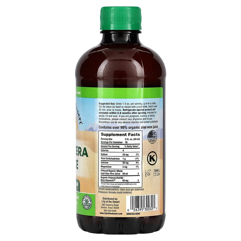Lily of the Desert, Aloe Vera Juice, Whole Leaf Filtered, 32 fl oz (946 ml) 26395300327