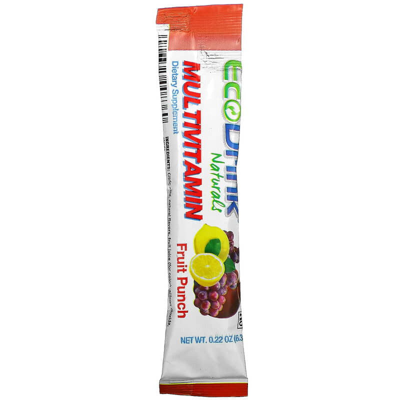 Lily of the Desert, EcoDrink Naturals, Multivitamin Drink Mix, Fruit Punch, 24 Stick Packs, 0.22 oz (6.3 g) Each 26395008445