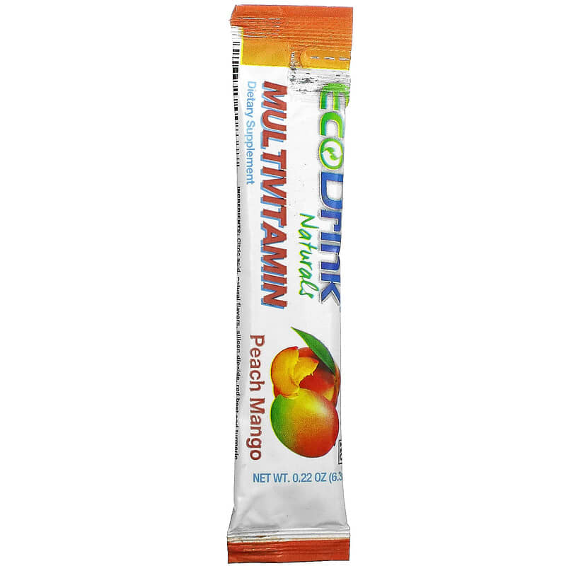 Lily of the Desert, EcoDrink Naturals, Multivitamin Drink Mix, Peach Mango, 24 Stick Packs, 0.22 oz (6.3 g) Each 26395008452