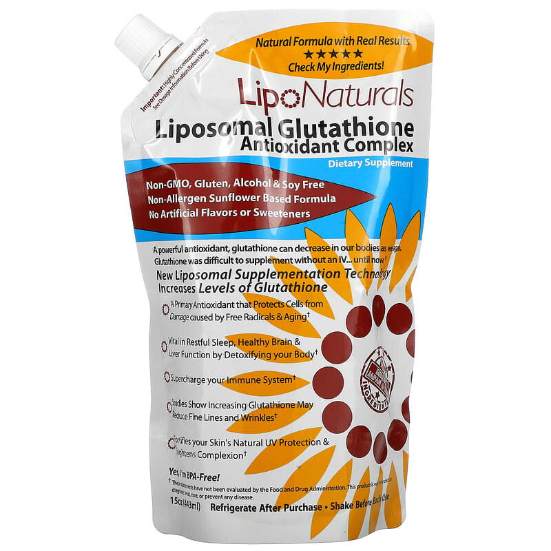 Lipo Naturals Liposomal Glutathione Antioxidant Complex  15 oz (443 ml) 864548000058