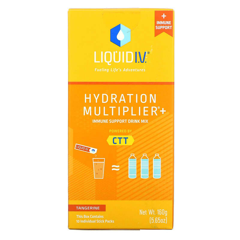 Liquid I.V. Hydration Multiplier + Immune Support Drink Mix Tangerine 10 Individual Stick Packs 0.56 oz (16 g) Each 851741008998