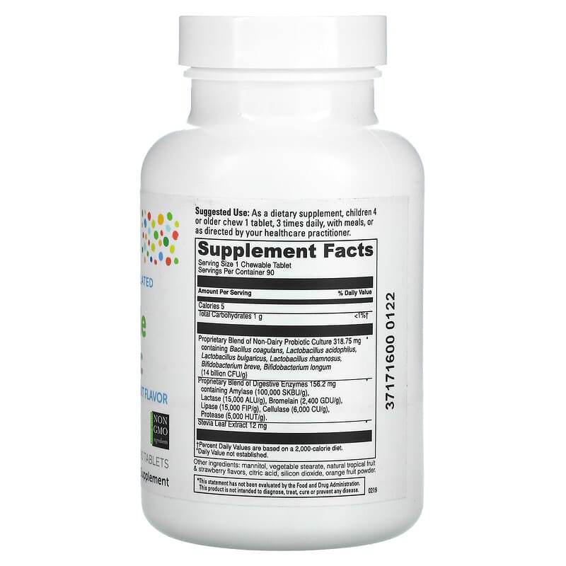 Little DaVinci, Chewable Kidbiotic, Natural Tropical Fruit, 90 Tablets 26664014054