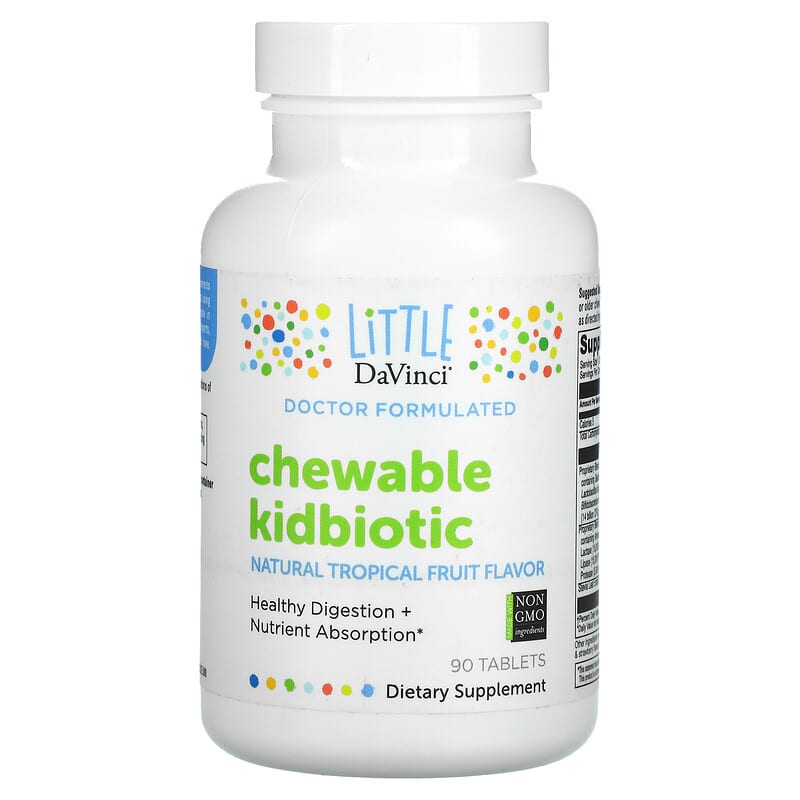 Little DaVinci Chewable Kidbiotic Natural Tropical Fruit 90 Tablets 26664014054