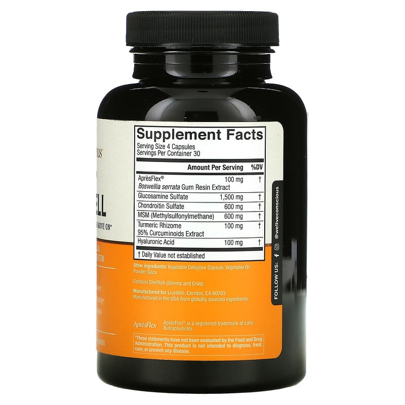 Live Conscious, MoveWell, 120 Capsules 850008273032