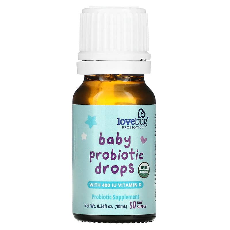 LoveBug Probiotics, Baby Probiotic Drops, 5 Billion CFU, 0.34 fl oz (10 ml) 850002716412