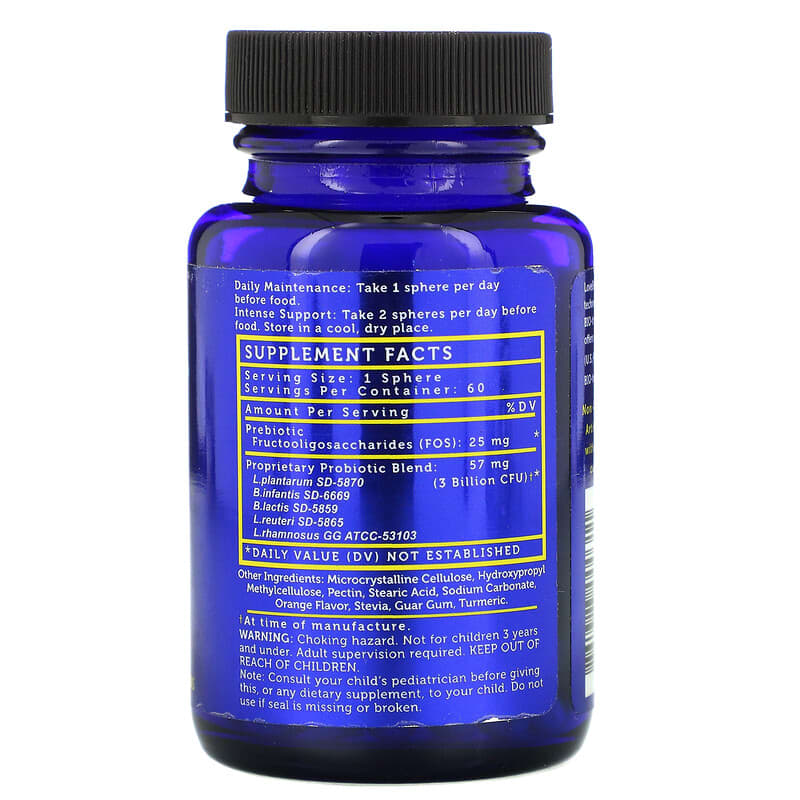 LoveBug Probiotics, Kids Probiotics, Little Ones, 3 Billion CFU, 60 Easy To Swallow Spheres 861383000311
