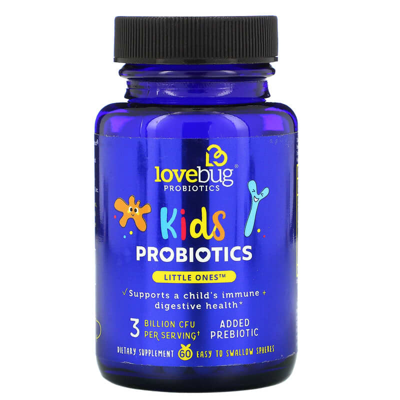 LoveBug Probiotics Kids Probiotics Little Ones 3 Billion CFU 60 Easy To Swallow Spheres 861383000311