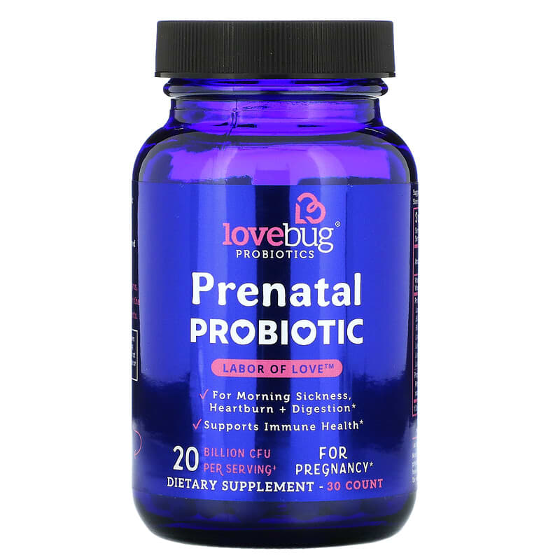 LoveBug Probiotics, Prenatal Probiotic, 20 Billion CFU, 30 Count 850002716214