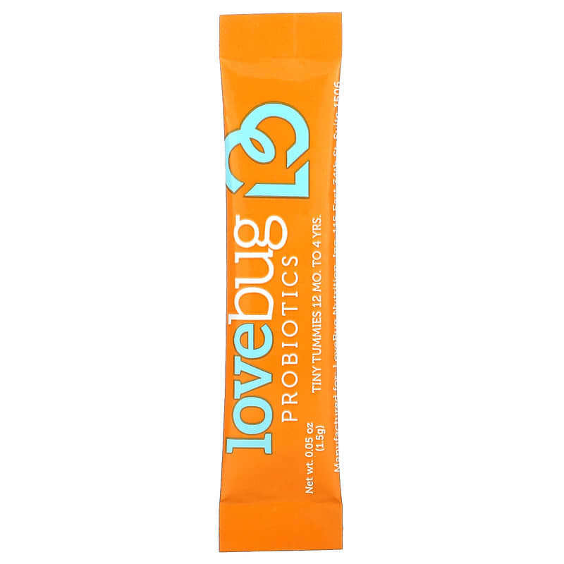 LoveBug Probiotics, Toddler Probiotics, 12 Months Up To 4 Years, 15 Billion CFU, 30 Single Serve Stick Packs 861383000342