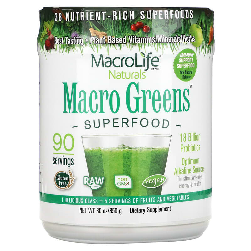 Macrolife Naturals Macro Greens Superfood 30 oz (850 g) 54139908010