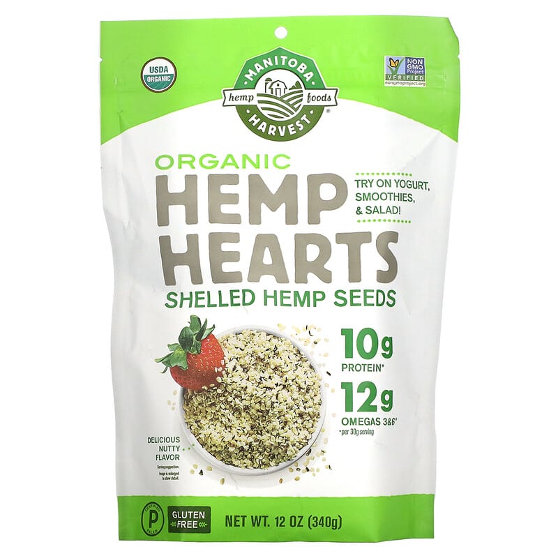 Manitoba Harvest Hemp Hearts Organic Shelled Hemp Seeds Delicious Nutty 12 oz (340 g) 697658203015