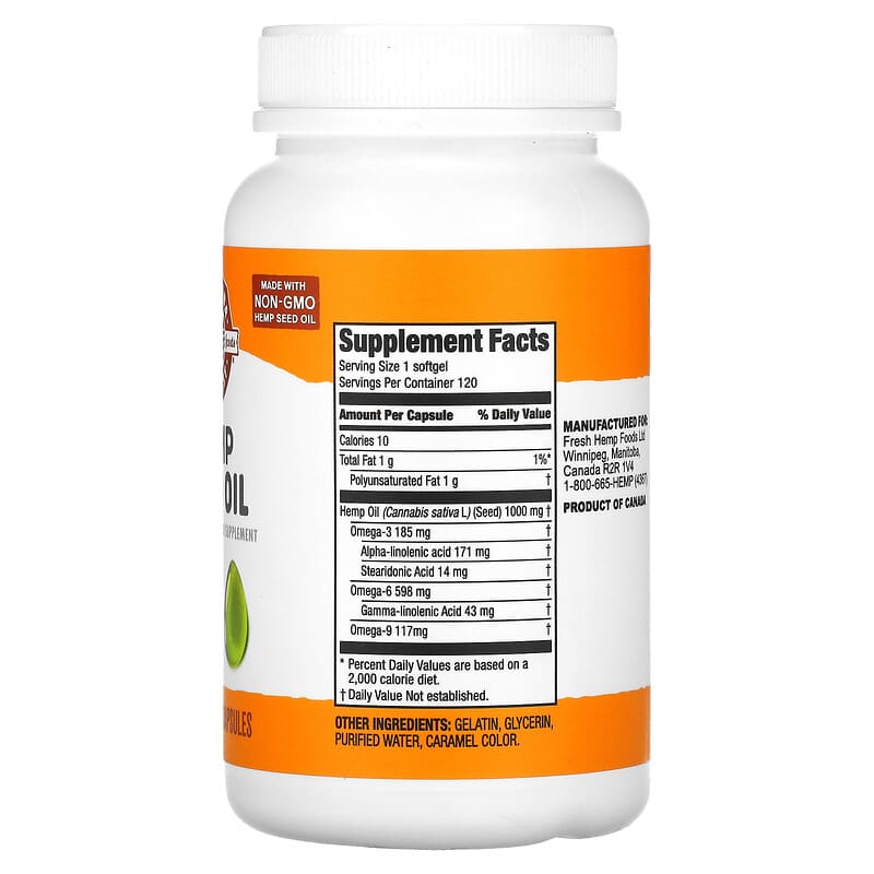 Manitoba Harvest, Hemp Seed Oil, 120 Softgel Capsules 697658101151
