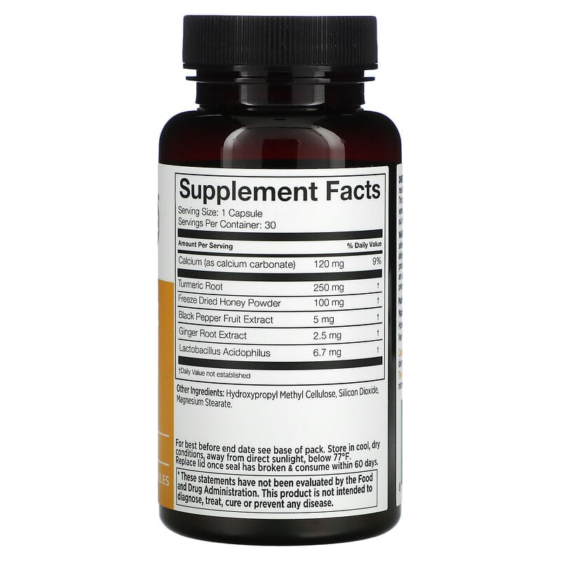 Manuka Doctor, Digestive Health, Calcium + Manuka Honey, 30 Capsules 810057720413