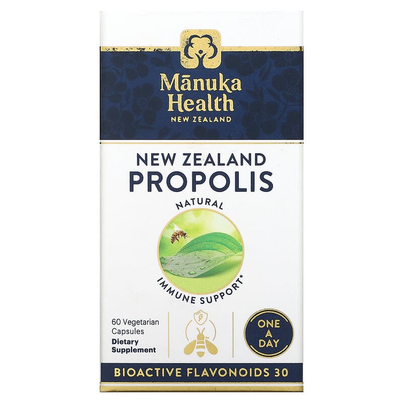 Manuka Health New Zealand Propolis 60 Vegetarian Capsules 810001470715