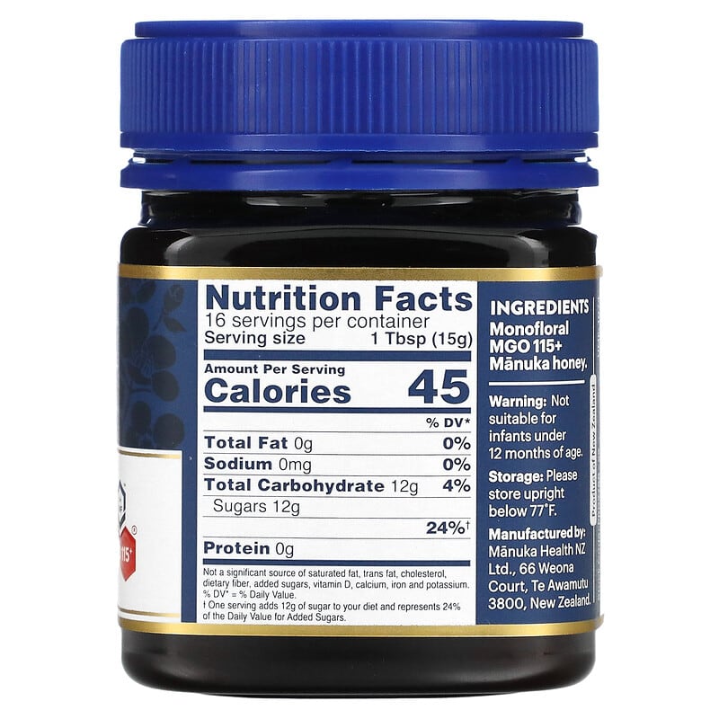 Manuka Health, Raw Manuka Honey, MGO 115+, 8.8 oz (250 g) 895015001520