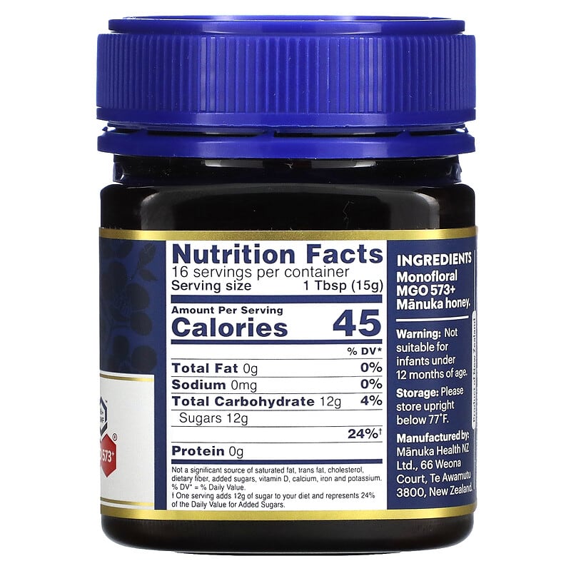 Manuka Health, Raw Manuka Honey, MGO 573+, 8.8 oz (250 g) 895015001568