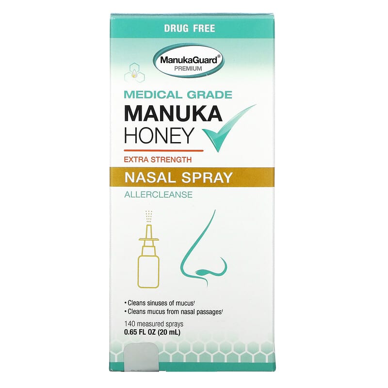ManukaGuard Manuka Honey Medical Grade Extra Strength Nasal Spray 0.65 fl oz (20 ml) 858631002579