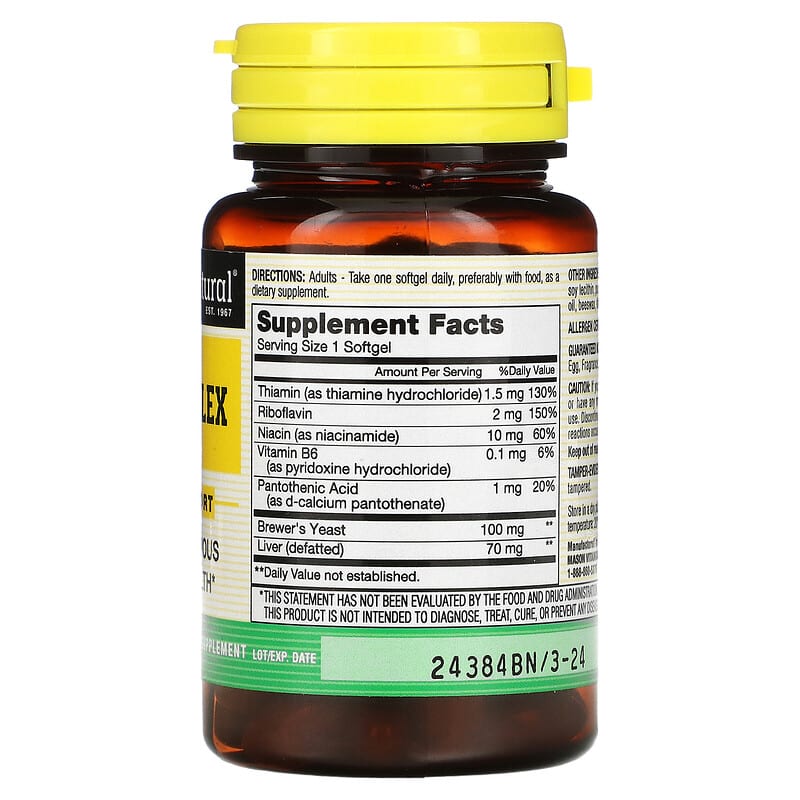 Mason Natural, B Complex, 100 Softgels 311845060112