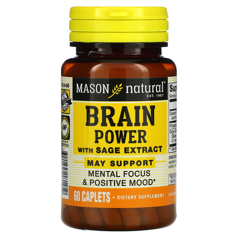 Mason Natural Brain Power with Sage Extract 60 Caplets 311845181459
