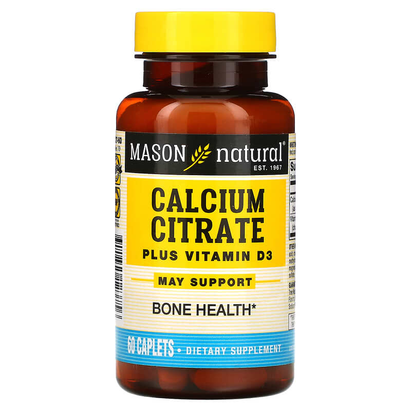 Mason Natural Calcium Citrate Plus Vitamin D3 60 Caplets 311845123756