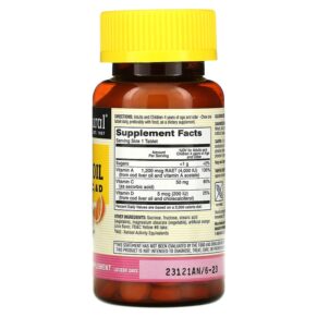 Mason Natural, Chewable Cod Liver Oil with Vitamins A, C, & D, Orange, 100 Chewables 311845136312