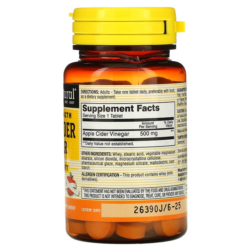 Mason Natural, Extra Strength Apple Cider Vinegar, 100 Tablets 311845139511