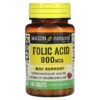 Mason Natural Folic Acid 800 mcg 100 Tablets 311845067616