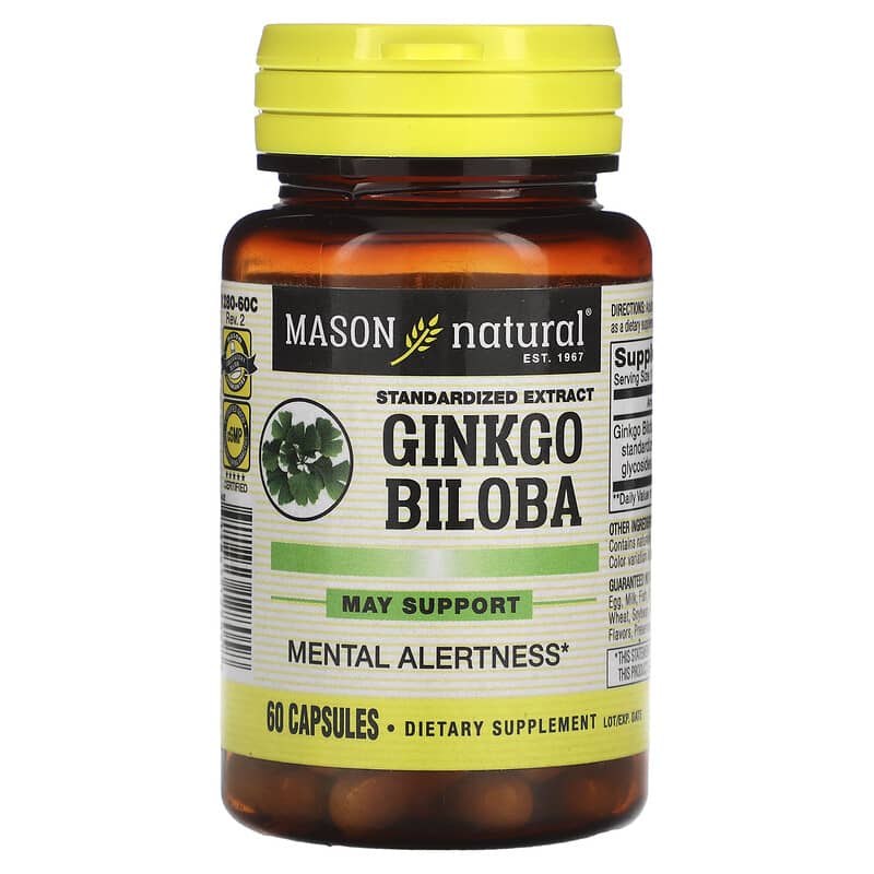 Mason Natural Ginkgo Biloba Standardized Extract 60 Capsules 311845128058