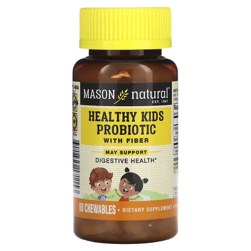 Mason Natural Healthy Kids Probiotic with Fiber 60 Chewables 311845171153