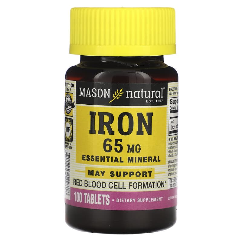 Mason Natural Iron 65 mg 100 Tablets 311845149718