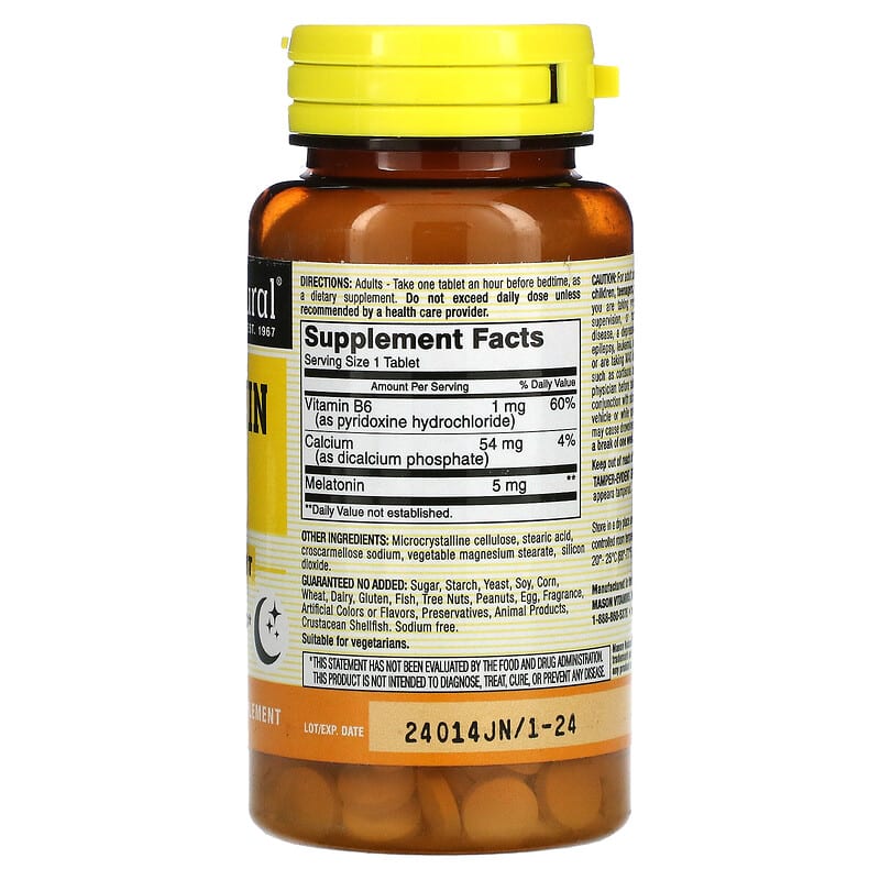 Mason Natural, Melatonin, 5 mg, 300 Tablets 311845111401