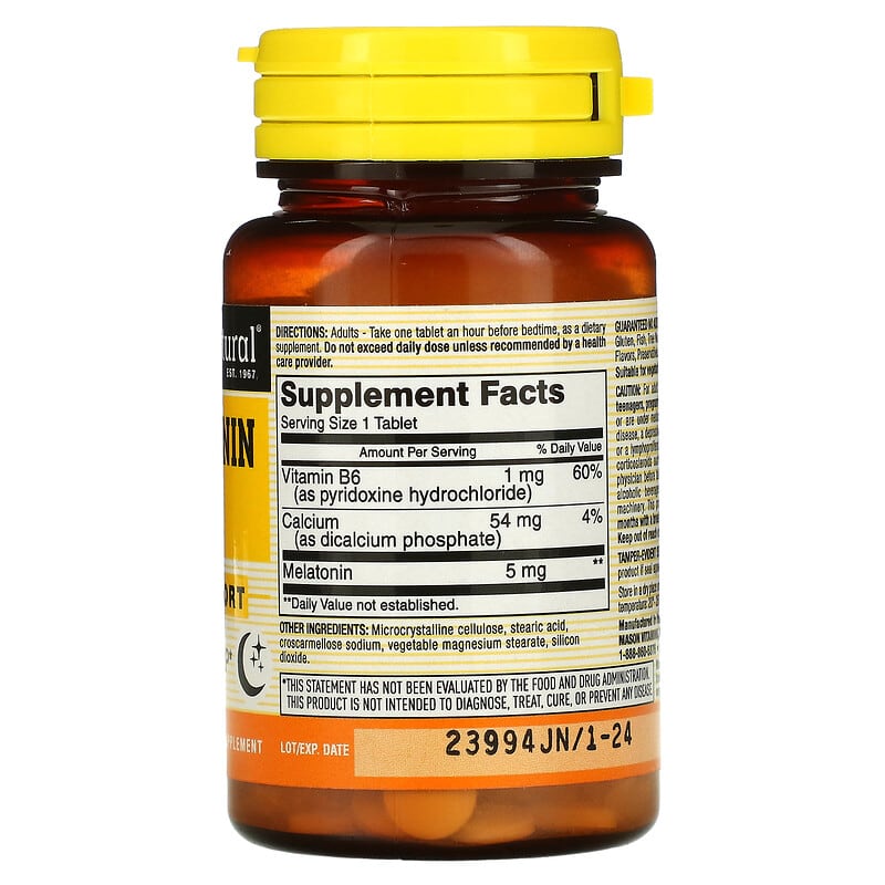Mason Natural, Melatonin, 5 mg, 60 Tablets 311845111456