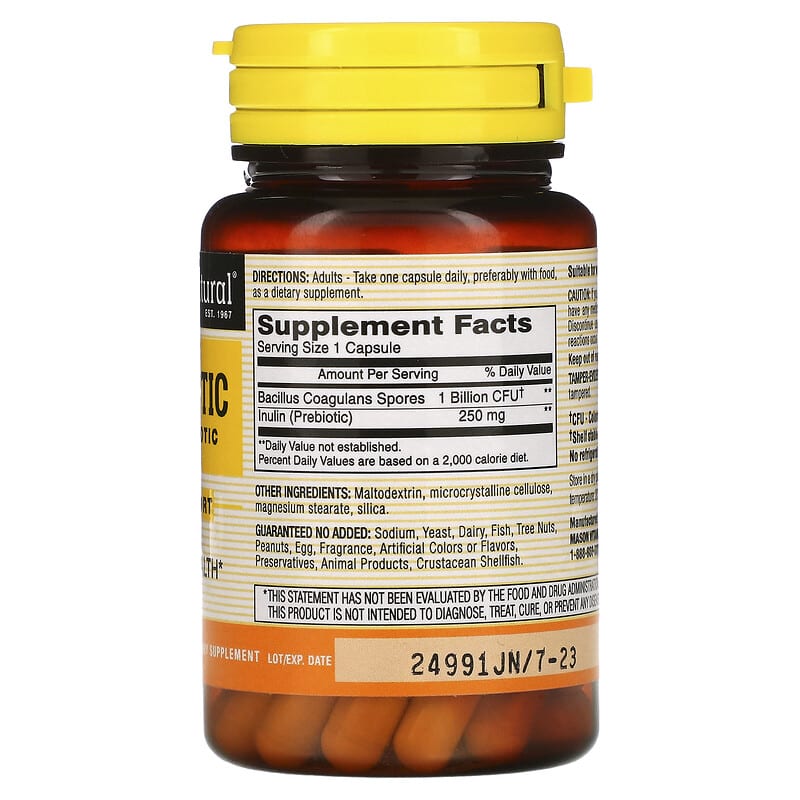 Mason Natural, Probiotic with Prebiotic, 40 Veggie Capsules 311845158840