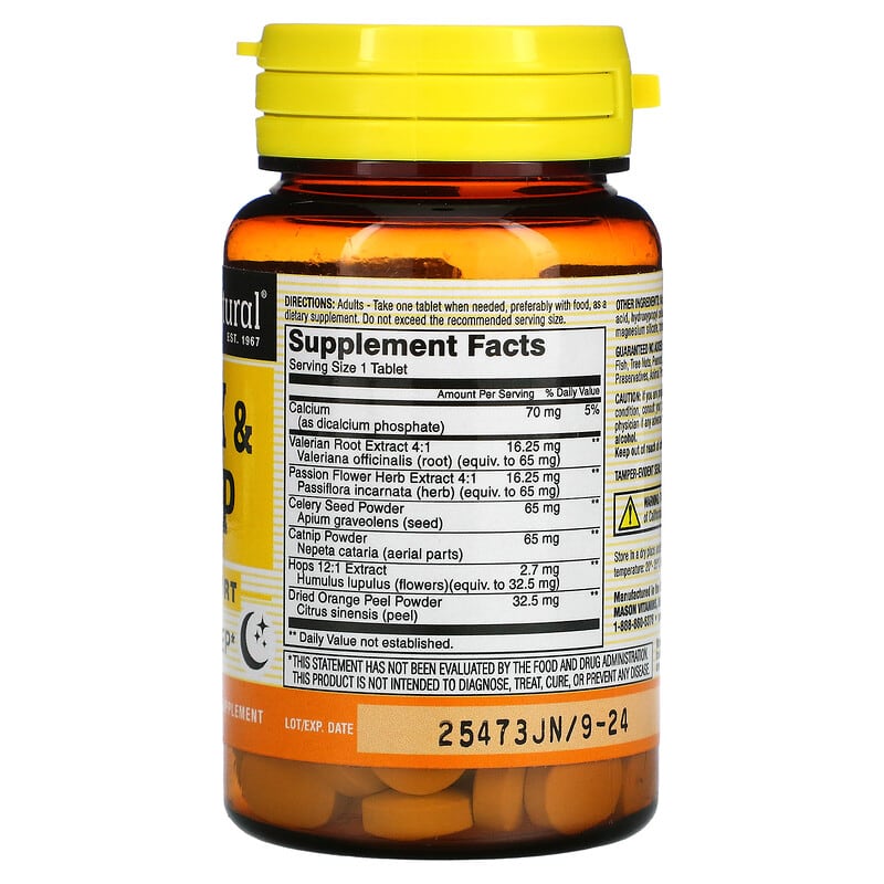 Mason Natural, Relax & Sleep, 90 Tablets 311845149893